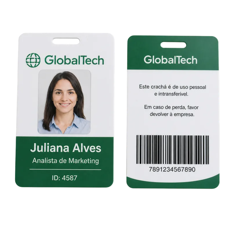 Cracha em PVC Personalizado 5,4x8,6 personalizado · BSB Crachás Brasília